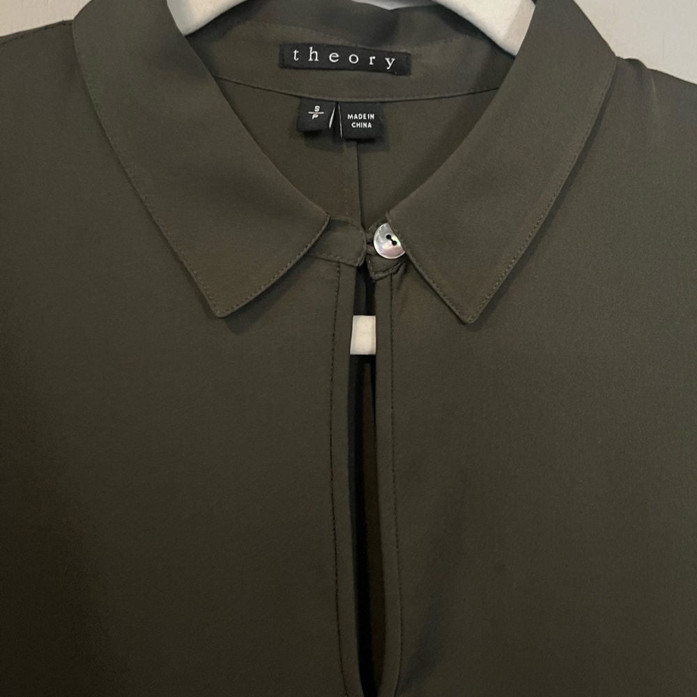 Theory Dark Olive Blouse